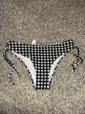NWOT Aerie Cheeky Black & White Gingham Swim Bottoms Small